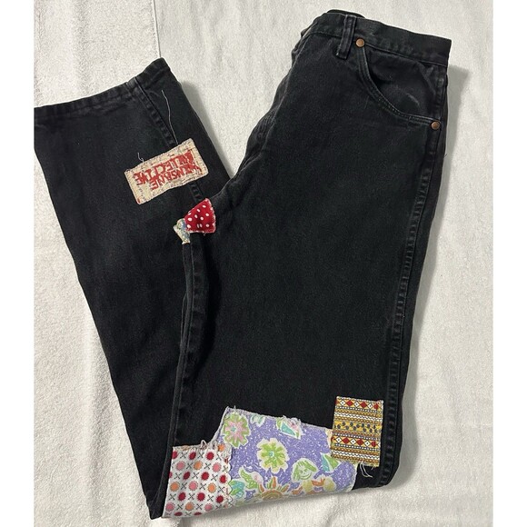 Vintage Wrangler Unisex Patchwork  jeans - Size 35x36 - Picture 5 of 10